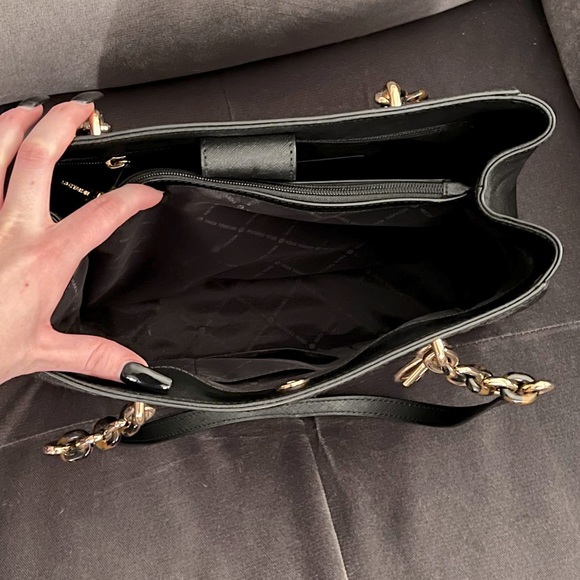 Michael Kors Large Sofia Floral Leather Tote Black - Picture 6 of 9